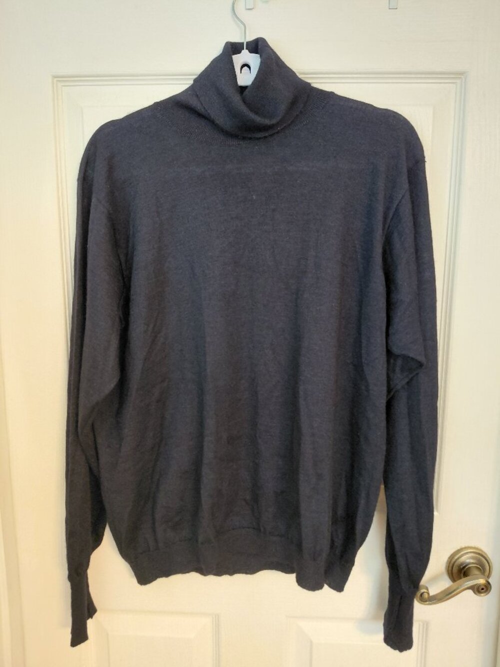 Loro Piani Navy Blue Turtleneck Cashmere Silk Long Sleeve Small Sweater Italy